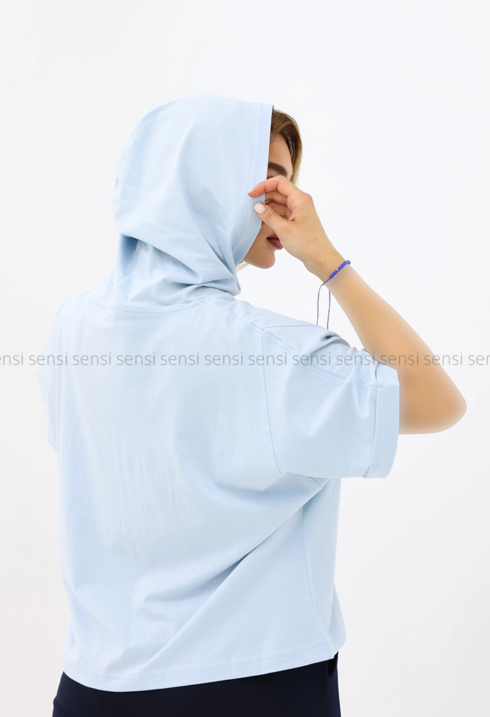 تیشرت باکسی کلاه دار ونشی کد1005915